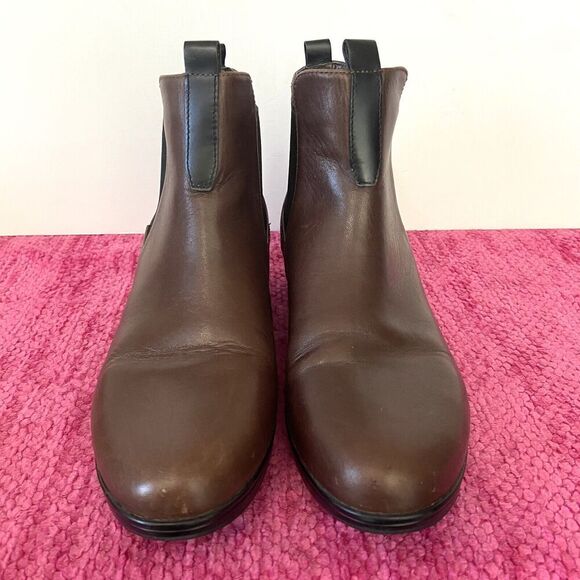 Cole Haan Grand OS Signature Waterproof Leather Wedge Ankle Boots Brown Size 7.5 - Picture 2 of 10